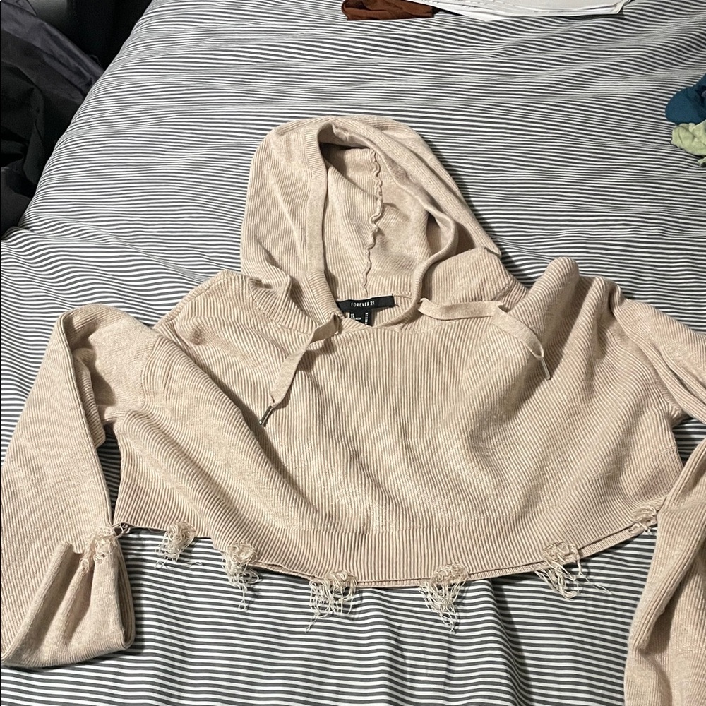 Forever 21 Taupe Ribbed Knit Top